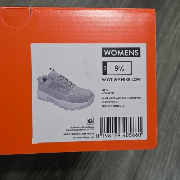 Ozark Trail WP Hike Low Waterproof Hiking Shoes Women's 9.5 Grey Outdoors Casual - Picture 7 of 9